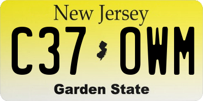 NJ license plate C37OWM