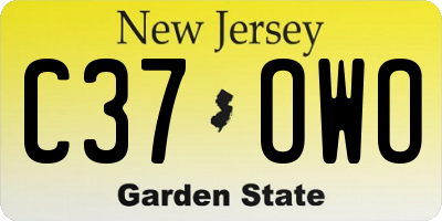NJ license plate C37OWO