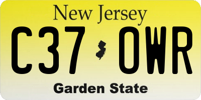 NJ license plate C37OWR