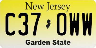 NJ license plate C37OWW