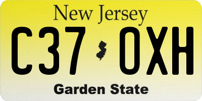 NJ license plate C37OXH