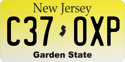 NJ license plate C37OXP