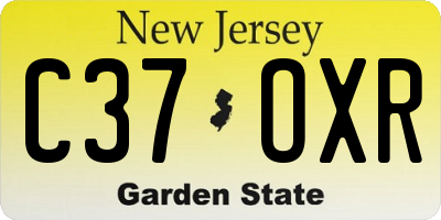 NJ license plate C37OXR