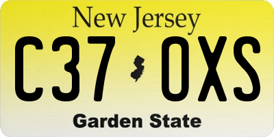 NJ license plate C37OXS