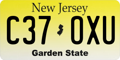 NJ license plate C37OXU