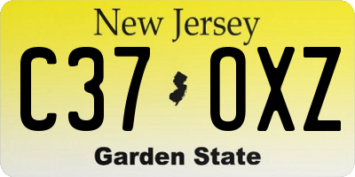 NJ license plate C37OXZ