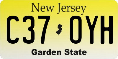 NJ license plate C37OYH