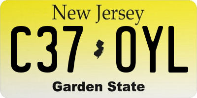 NJ license plate C37OYL