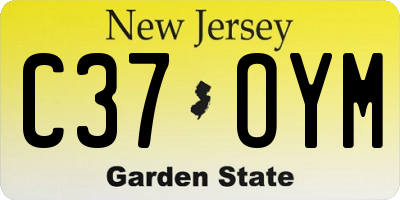NJ license plate C37OYM