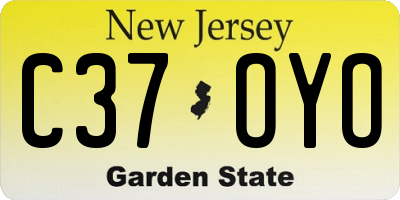 NJ license plate C37OYO