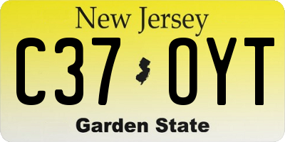 NJ license plate C37OYT