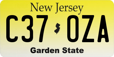 NJ license plate C37OZA