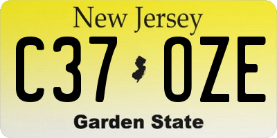 NJ license plate C37OZE
