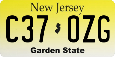 NJ license plate C37OZG
