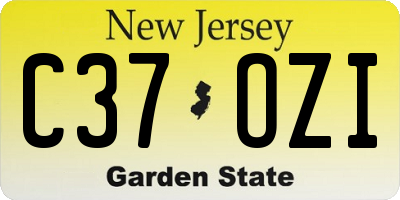 NJ license plate C37OZI