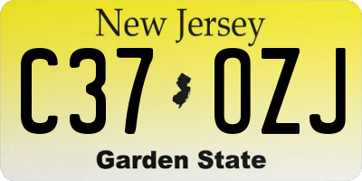 NJ license plate C37OZJ