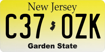 NJ license plate C37OZK