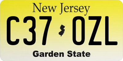 NJ license plate C37OZL