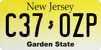 NJ license plate C37OZP