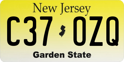 NJ license plate C37OZQ