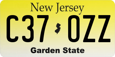 NJ license plate C37OZZ