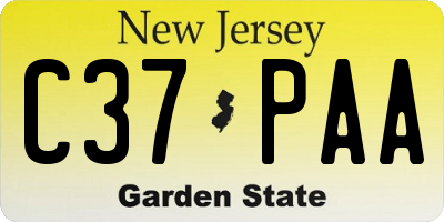 NJ license plate C37PAA