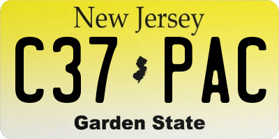 NJ license plate C37PAC