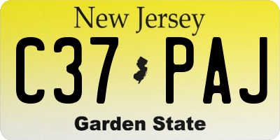 NJ license plate C37PAJ