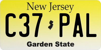 NJ license plate C37PAL