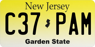 NJ license plate C37PAM