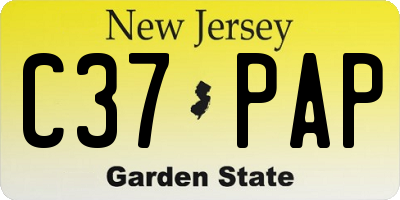 NJ license plate C37PAP