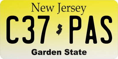 NJ license plate C37PAS