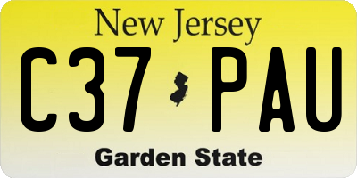 NJ license plate C37PAU