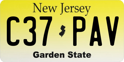 NJ license plate C37PAV