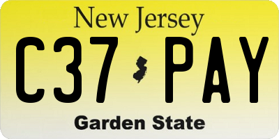 NJ license plate C37PAY