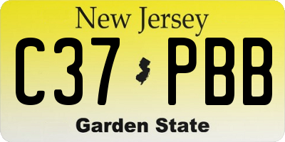 NJ license plate C37PBB
