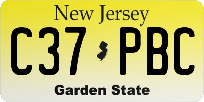 NJ license plate C37PBC