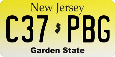 NJ license plate C37PBG