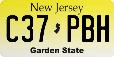 NJ license plate C37PBH
