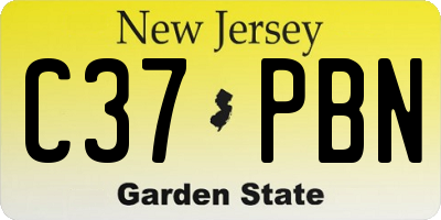NJ license plate C37PBN