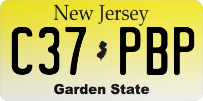NJ license plate C37PBP