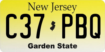 NJ license plate C37PBQ