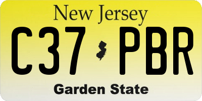 NJ license plate C37PBR