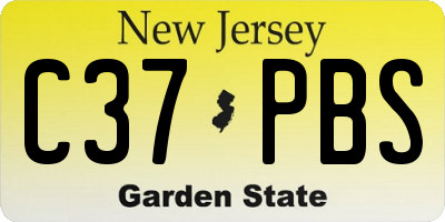 NJ license plate C37PBS