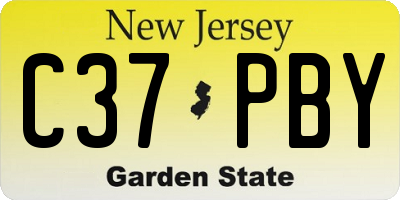 NJ license plate C37PBY