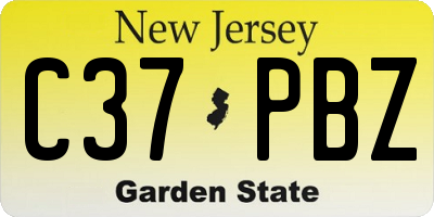 NJ license plate C37PBZ