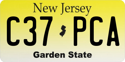 NJ license plate C37PCA