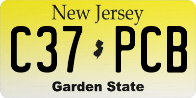 NJ license plate C37PCB