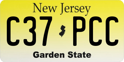 NJ license plate C37PCC