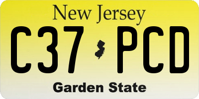 NJ license plate C37PCD